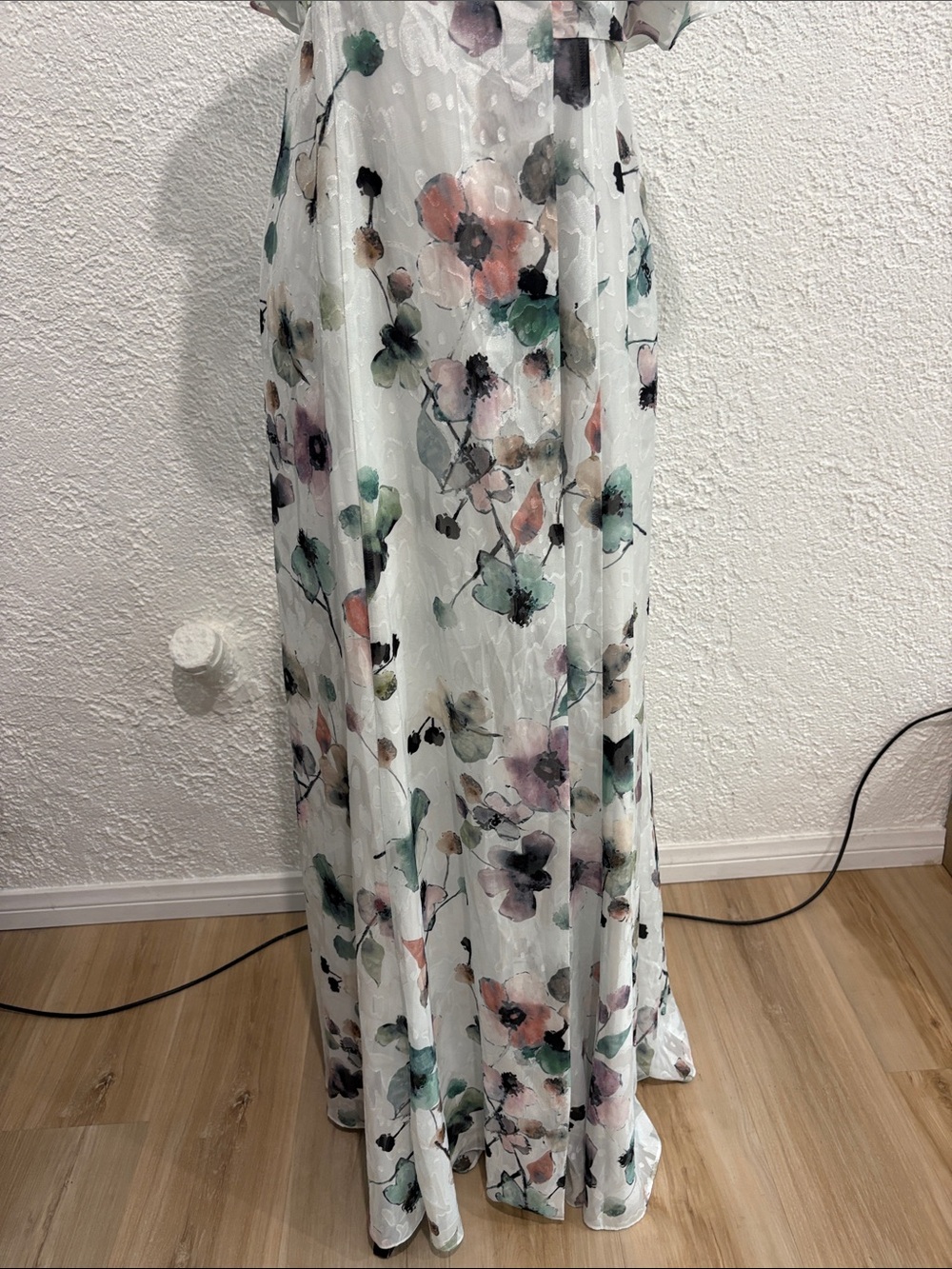 Anthropologie Hutch Pietrina Floral Wrap Maxi Dress White Size Small - Picture 4 of 11